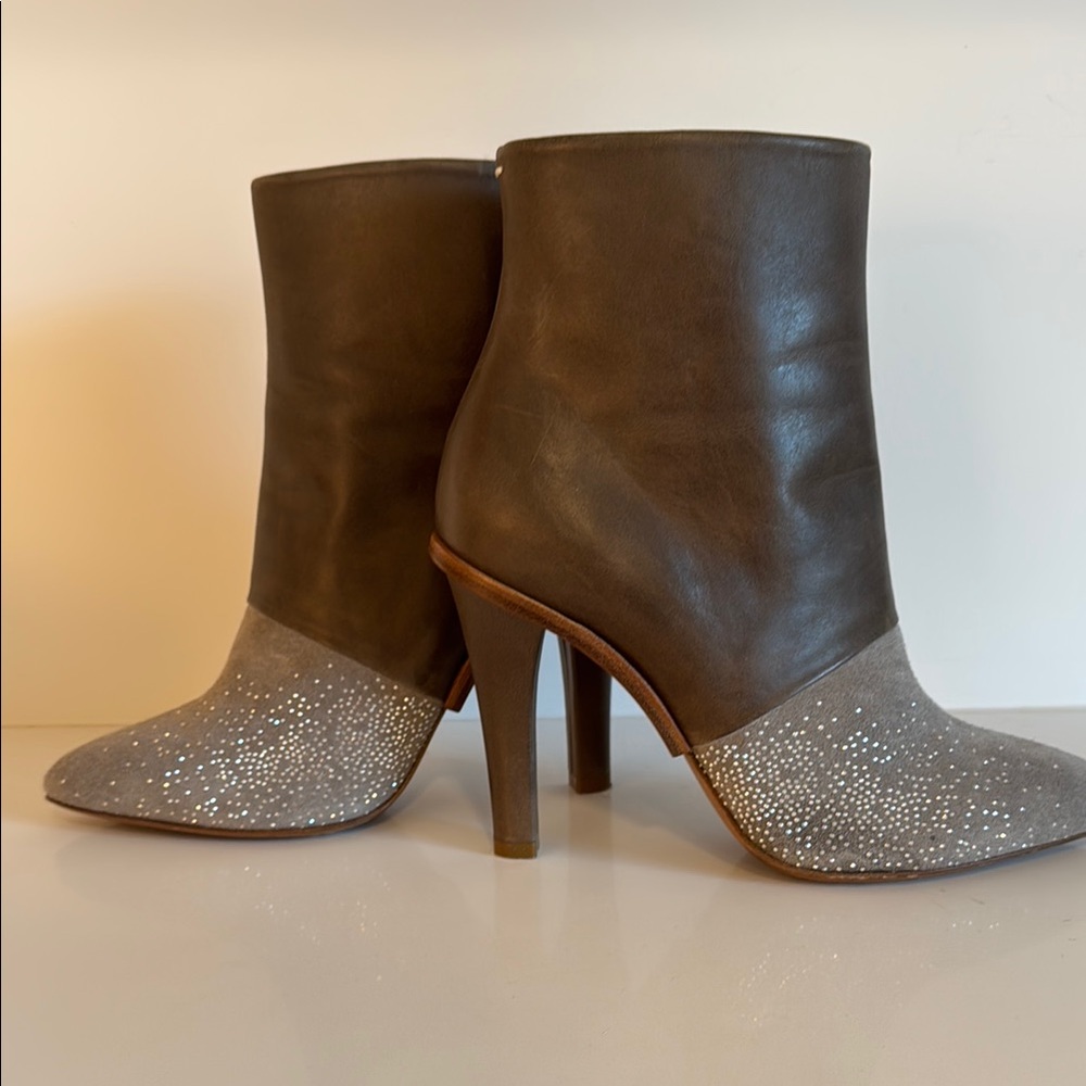 Maison Martin Margiela Brown and Gray Heeled Boots